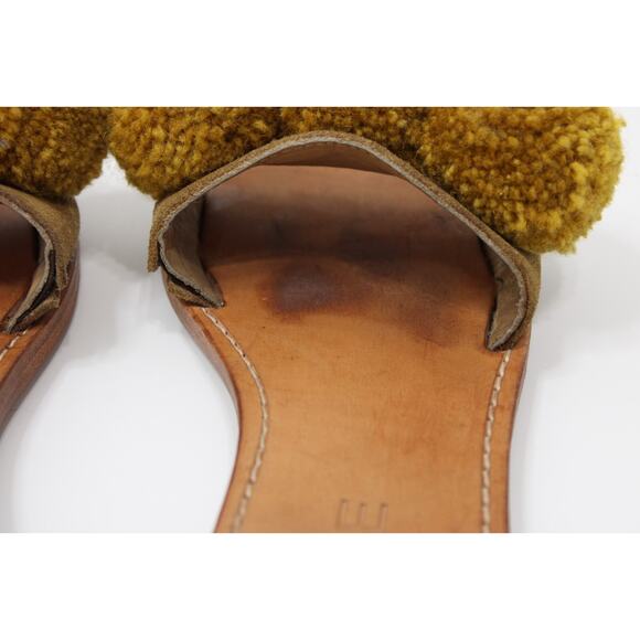 Binge Sandals 8 Kai Pom Pom Slip On Slides Flat Shoes Size Talla Women's 8 - Picture 5 of 14